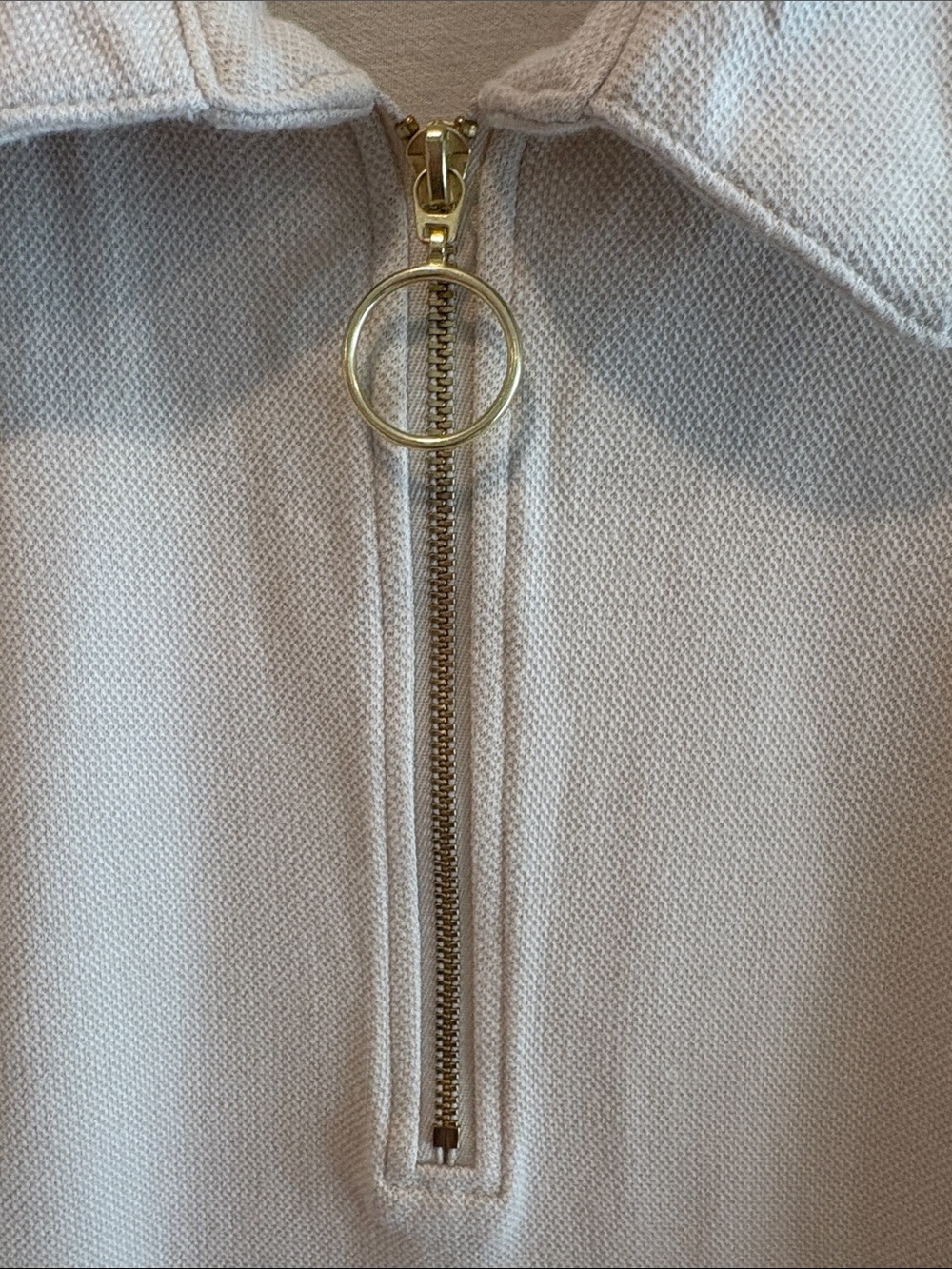 Belle by Kim Gravel Sleeveless Zip Polo Tank in Cream ptp 17-18 length 25 - Picture 3 of 5